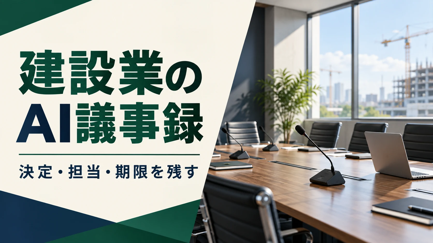 建設業のAI議事録アプリ比較｜追加工事の決定・担当・期限を残すの説明用イメージ