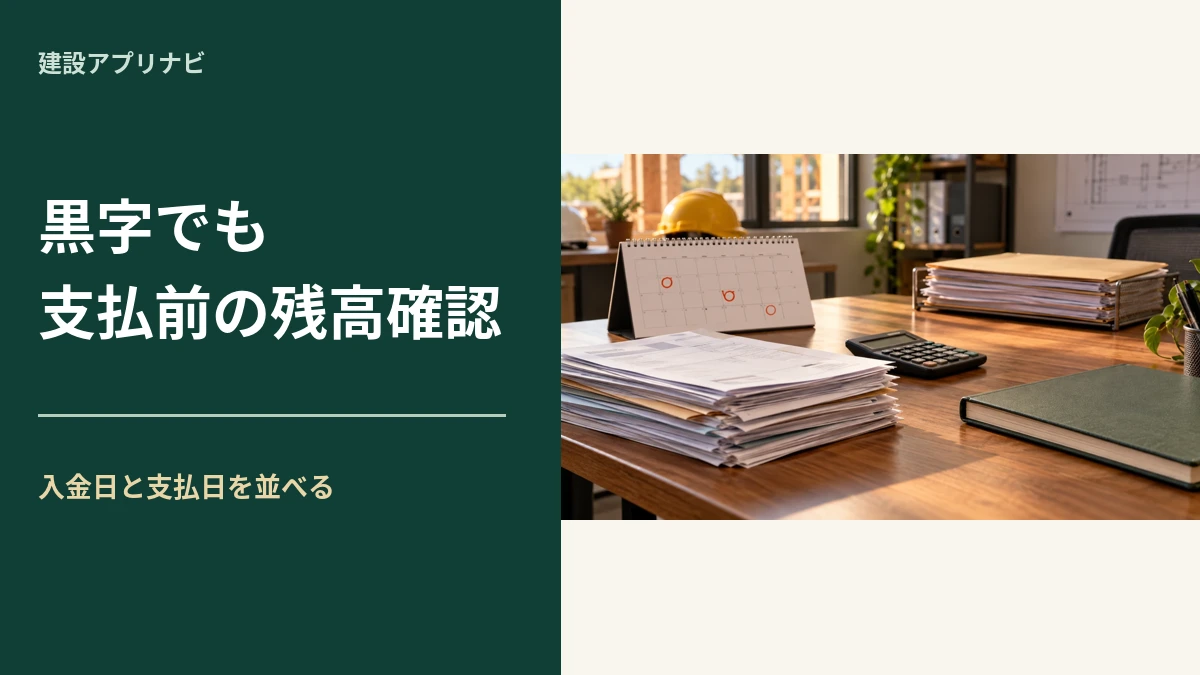 建設業の資金繰り表の作り方｜黒字でも支払前に残高を確認する手順