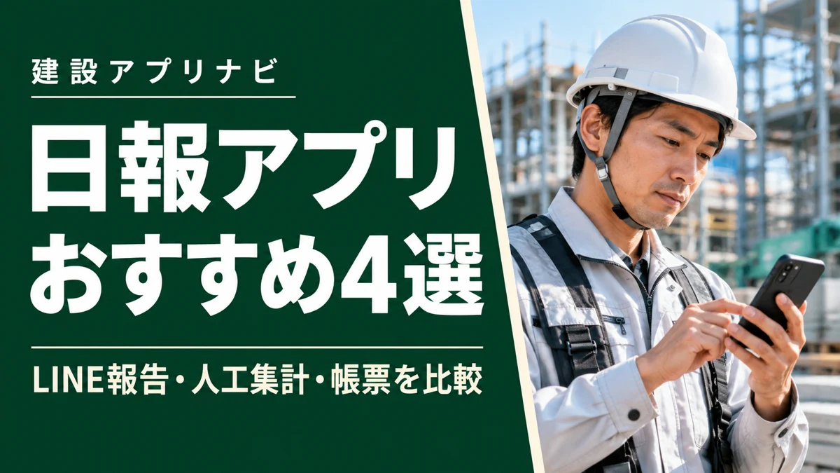 建設業向け日報アプリおすすめ4選｜LINE報告・人工集計・帳票を比較