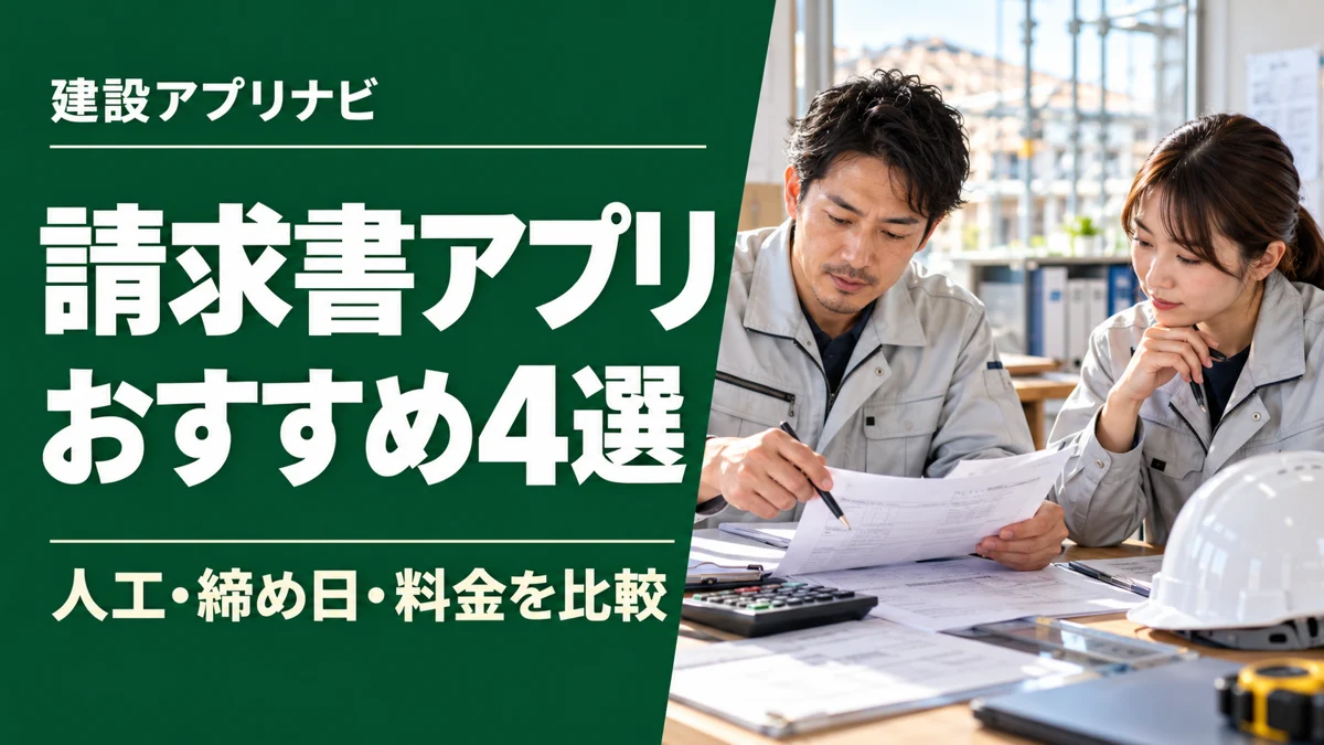 建設業の請求書アプリおすすめ4選｜人工・締め日・入金管理と料金を比較