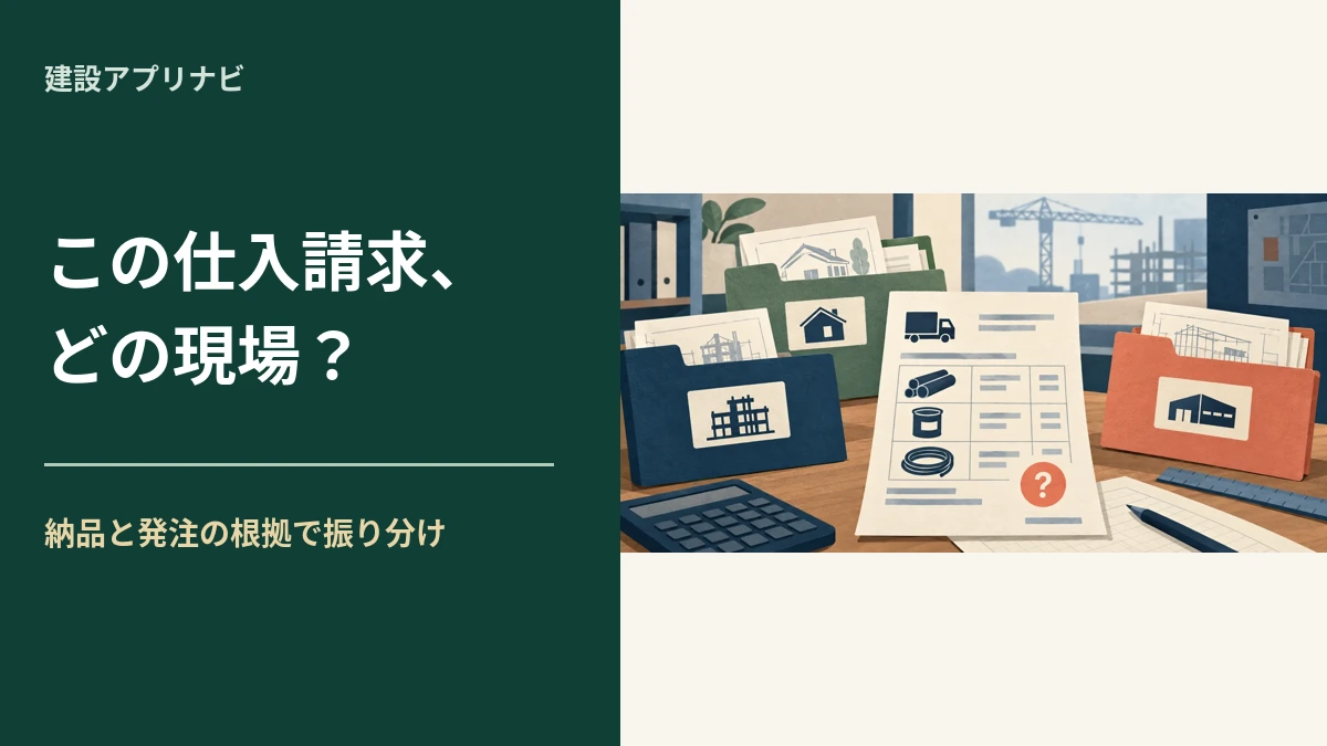 仕入請求書の現場名が分からない|工事別原価へ振り分ける照合手順