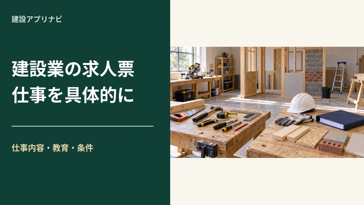建設業の求人票の書き方｜未経験者が仕事内容と条件を判断できる伝え方