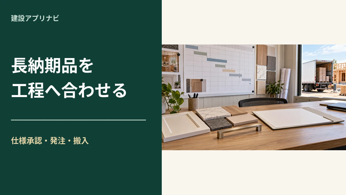 長納期の建材を工程へ合わせる｜仕様承認・発注・搬入を逆算する
