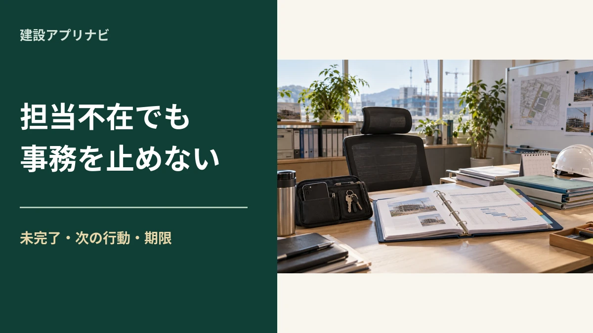 建設業の事務引継ぎを止めない｜担当不在でも動ける未完了一覧の作り方