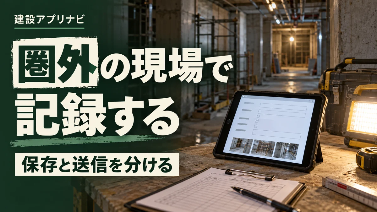 圏外の現場で使う記録アプリの選び方|保存・同期・共有を分けて試す