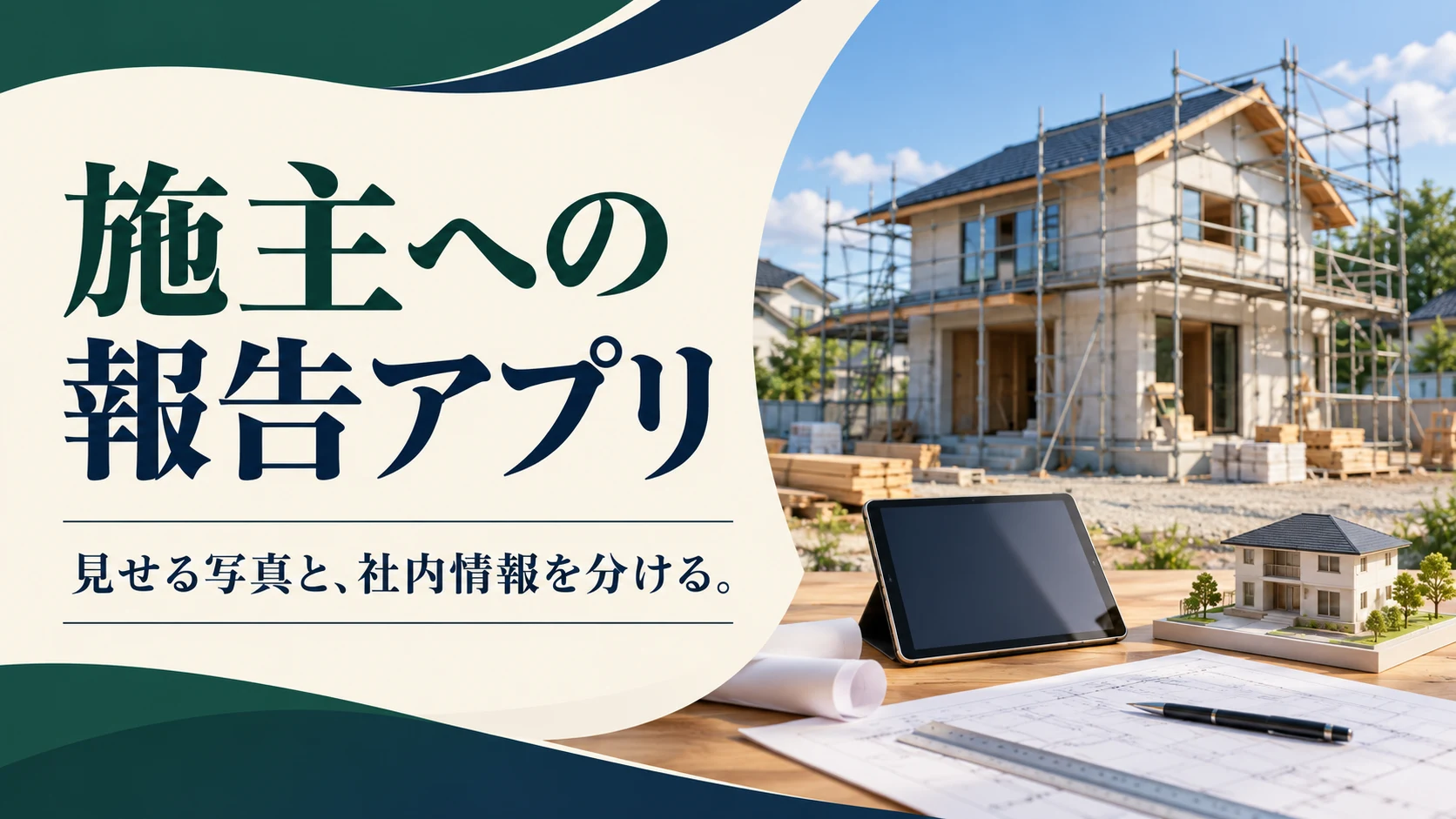 工務店の施主報告アプリ比較|写真共有と追加変更の確認を分けるの説明用イメージ