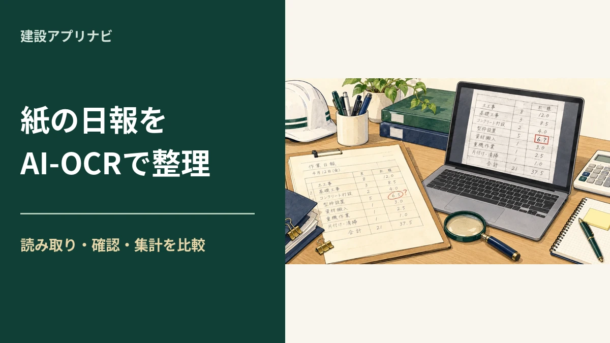 建設業の紙日報をAI-OCRで読み取るには？DX Suite・SmartReadと確認作業を比較