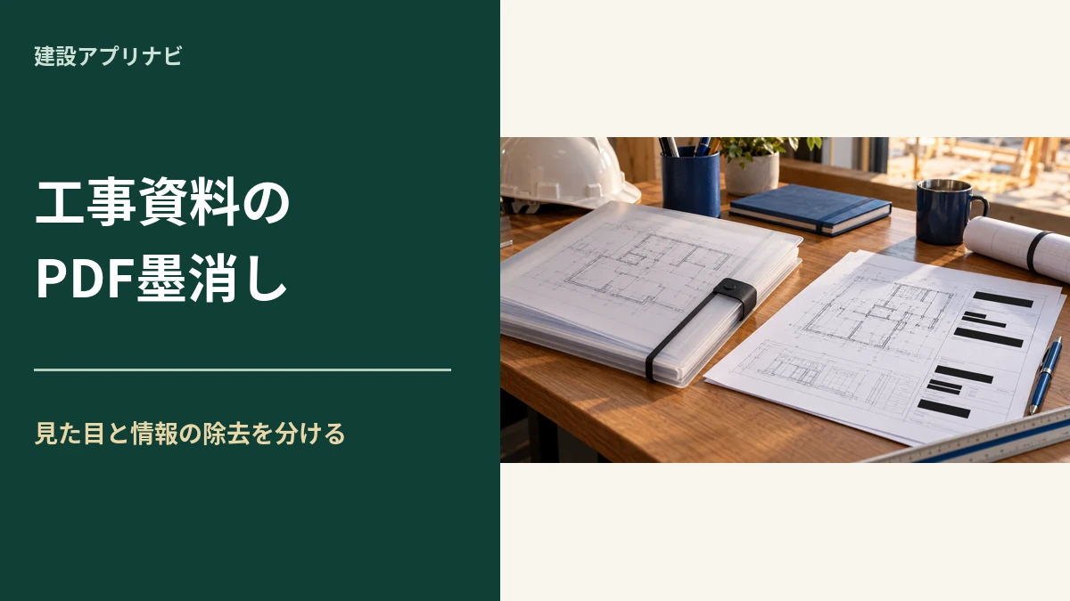 工事資料のPDF墨消しアプリ比較|Acrobat Pro・Foxitと送信前チェック