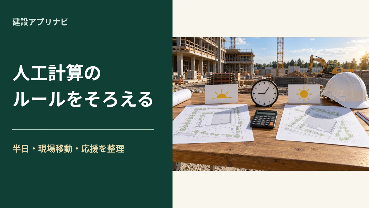 建設業の人工計算をそろえる｜半日・現場移動・応援の出面ルール