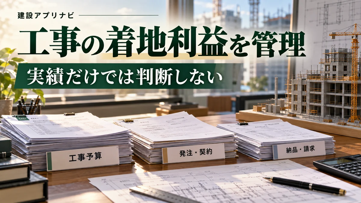 工事の着地利益を管理するアプリ比較|実績・発注残・残作業を分ける