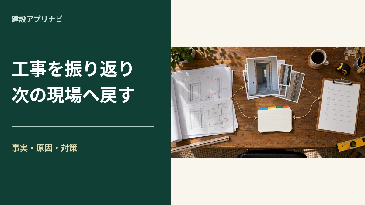 工事の振り返りを次の現場へ生かす｜手戻りの事実・原因・対策を分ける