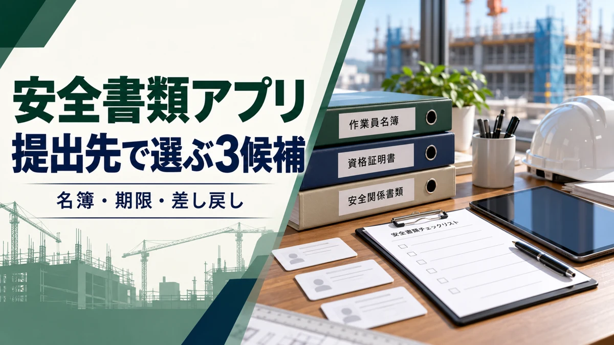 建設業の安全書類アプリ3候補|元請指定・資格期限・差し戻しで選ぶ