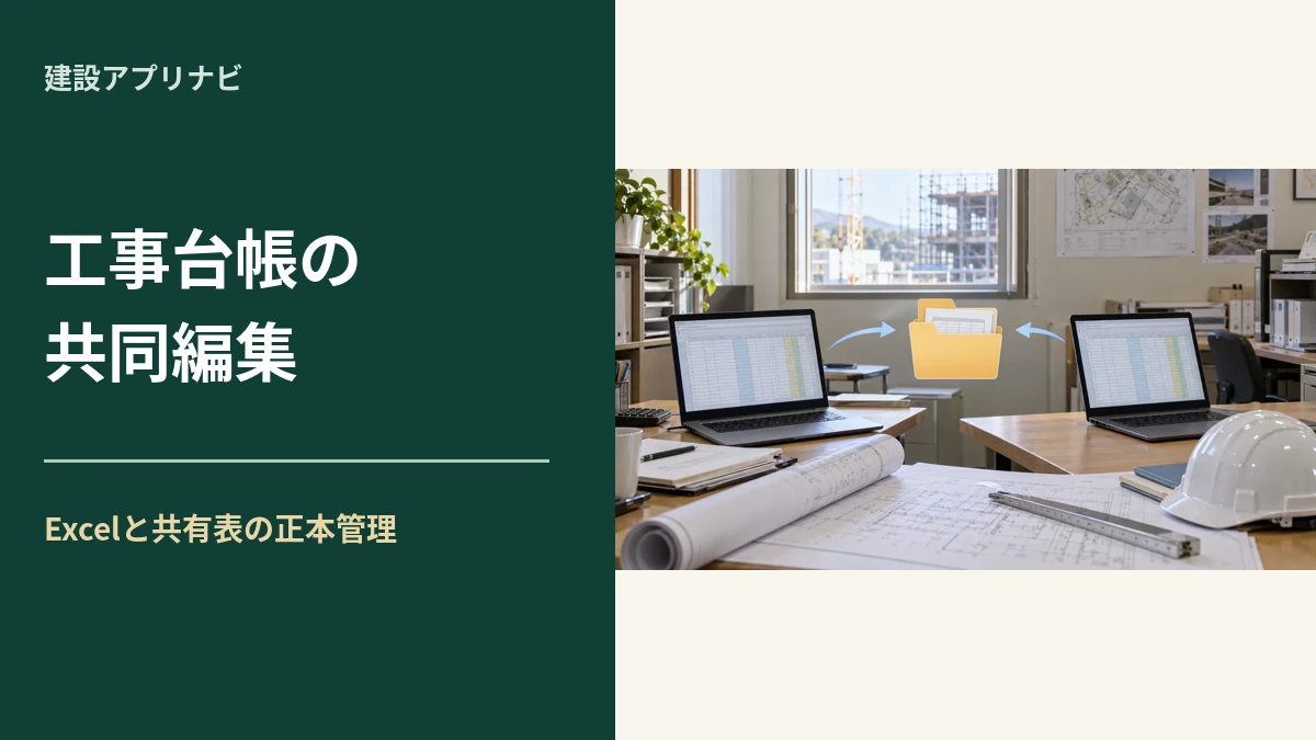 工事台帳を共同編集するアプリ比較｜Excel・Google スプレッドシートと正本管理