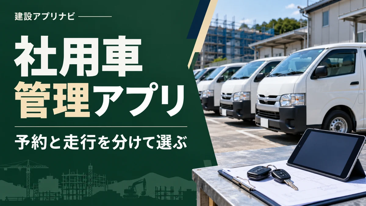 建設会社の社用車管理アプリ比較｜予約・鍵・走行履歴の違いと選び方