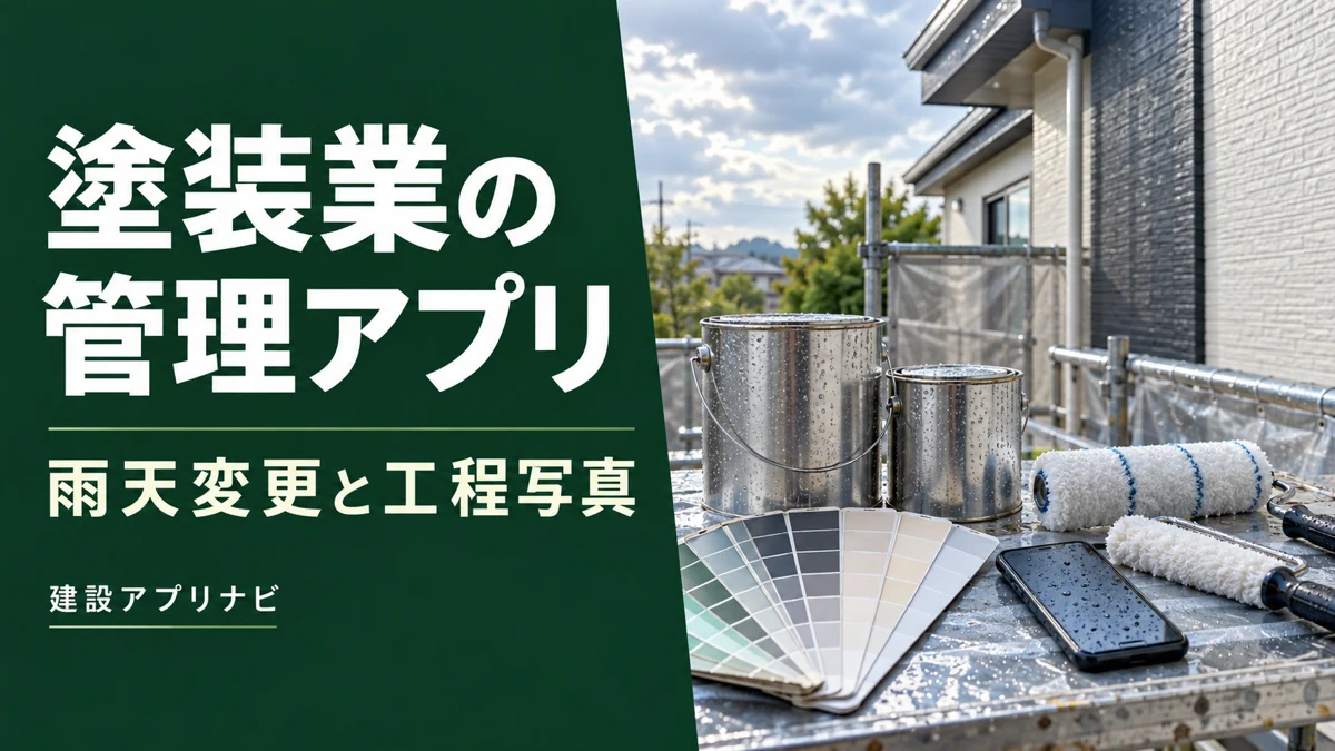 塗装業の管理アプリ4候補｜雨天延期・工程写真・追加費用で比較