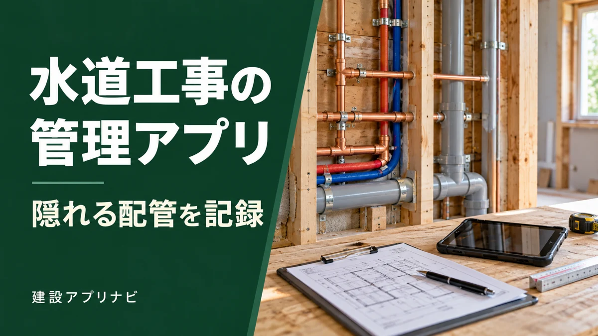 水道・配管工事の管理アプリ比較|隠蔽前写真・再訪・部材を整理
