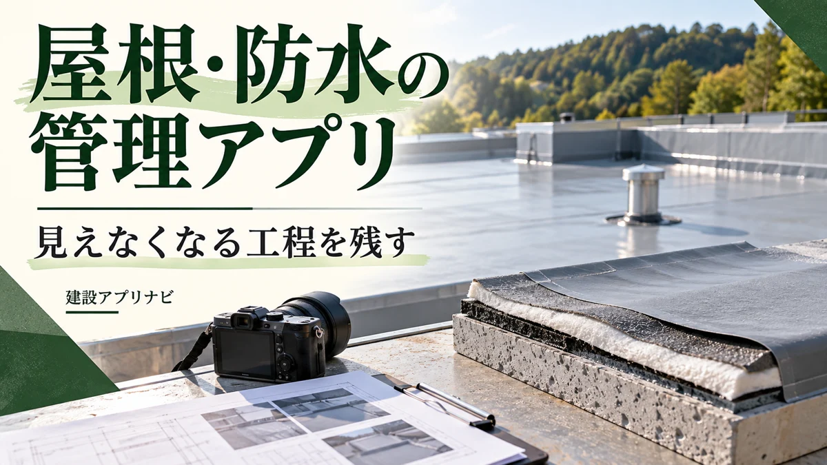 屋根・防水工事の管理アプリ比較|隠れる工程と施工範囲を記録する